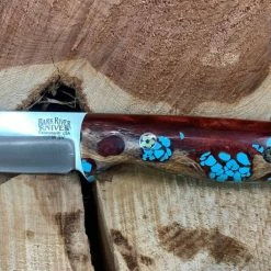 BARK RIVER KNIVES Bark River Gunny CPM 3V Knife - Red Cholla Cactus With Turquoise - Gray Liners - Rampless