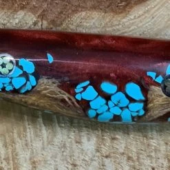 BARK RIVER KNIVES Bark River Gunny CPM 3V Knife - Red Cholla Cactus With Turquoise - Gray Liners - Rampless