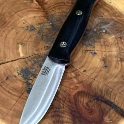 BARK RIVER KNIVES Bark River Ultralite Bushcrafter CPM 3V Black Micarta Handles Mosaic Pins