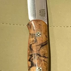 BARK RIVER KNIVES Bark River Ultralite Bushcrafter CPM 3V Spalted Maple Burl - Red Liners - Mosaic Pins