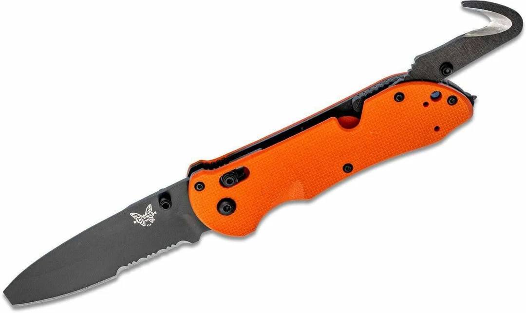 Benchmade Triage Rescue Folding Knife 3.5" Orange G10 Handles, Safety Cutter, Glass Breaker 3 Benchmade Triage Rescue Folding Knife 3.5" Orange G10 Handles, Safety Cutter, Glass Breaker
