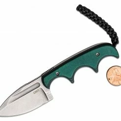 CRKT Knives CRKT 2396 Folts Minimalist Fixed Blade Neck Knife 2.15" Stonewash Spear Point