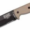 All Knife Brands ESEE 5 Partially Serrated Edge, Tan Micarta Handles, Black Sheath ESEE-5S-E