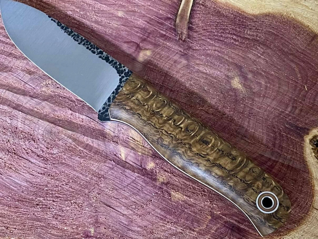 Fiddleback Forge Bushcrafter 4" Blade W/ Curly Ash Handles 3 Fiddleback Forge Bushcrafter 4" Blade W/ Curly Ash Handles
