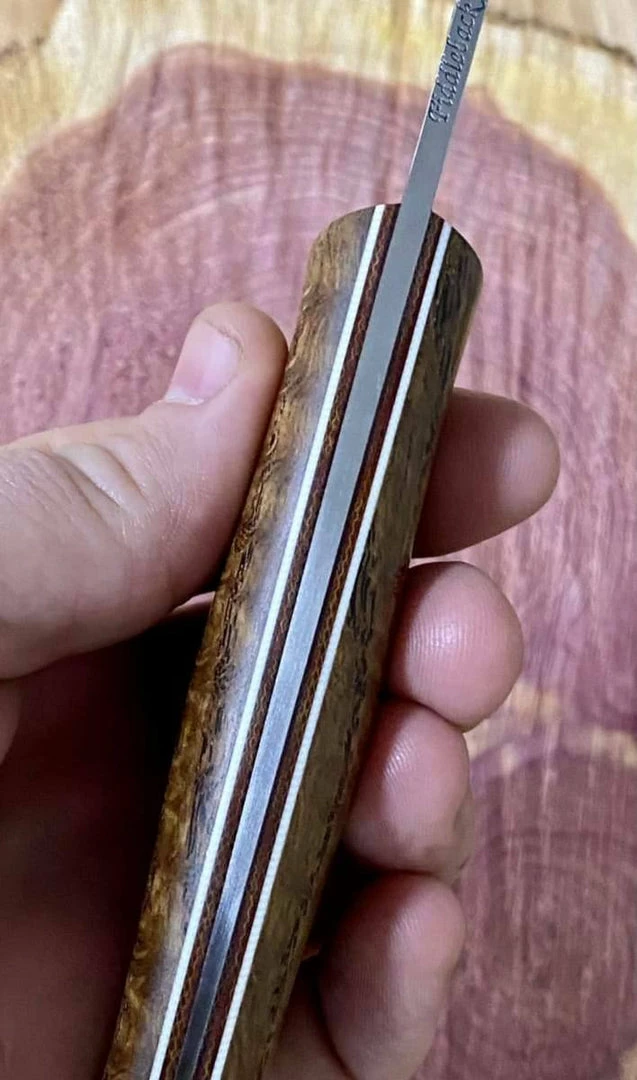 Fiddleback Forge Bushcrafter 4" Blade W/ Curly Ash Handles 4 Fiddleback Forge Bushcrafter 4" Blade W/ Curly Ash Handles