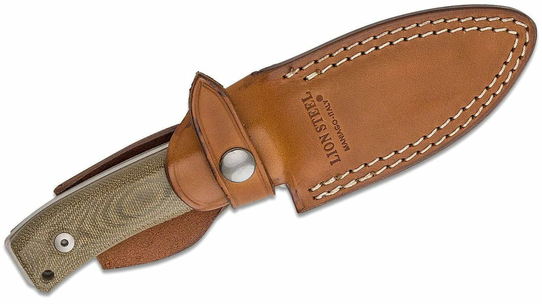 LionSteel Knives LionSteel Bushcraft Fixed Blade Knife 3.74" M390, Green Micarta Handles 5 LionSteel Knives LionSteel Bushcraft Fixed Blade Knife 3.74" M390, Green Micarta Handles