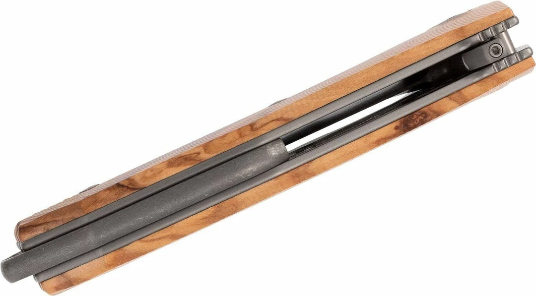 LionSteel Knives LionSteel KUR Flipper 3.43" Black PVD Stonewashed Blade, Olive Handles 5 LionSteel Knives LionSteel KUR Flipper 3.43" Black PVD Stonewashed Blade, Olive Handles