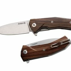 LionSteel KUR Flipper Knife - Santos Wood Handles (Italy)