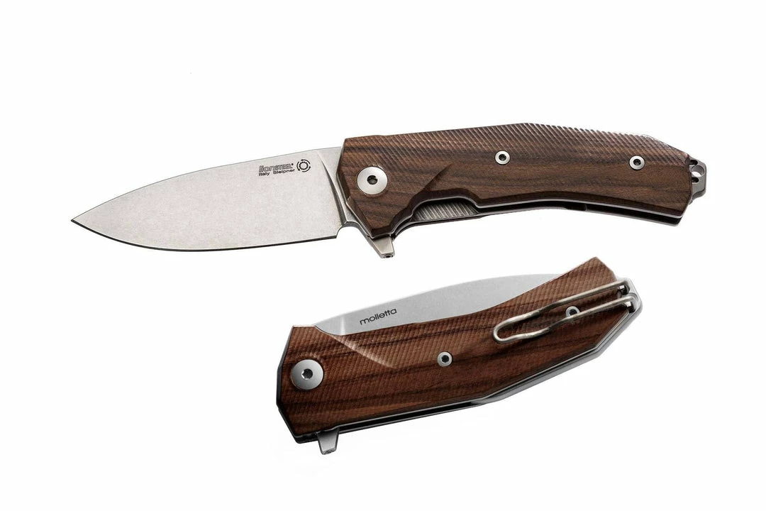 LionSteel KUR Flipper Knife - Santos Wood Handles (Italy) 3 LionSteel KUR Flipper Knife - Santos Wood Handles (Italy)