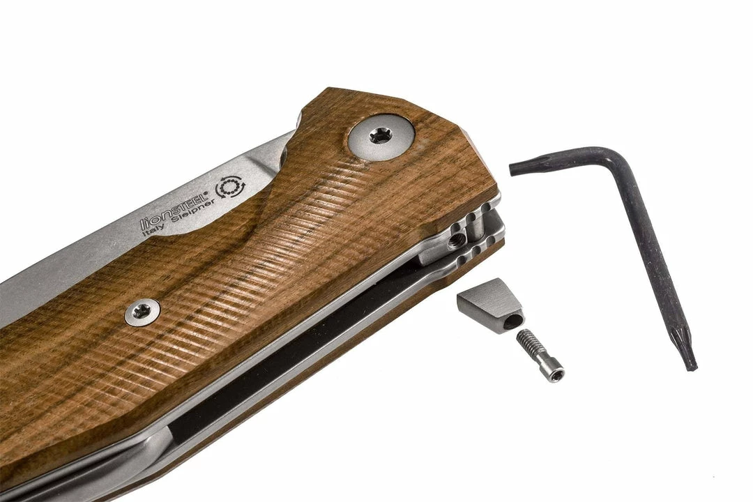 LionSteel KUR Flipper Knife - Santos Wood Handles (Italy) 8 LionSteel KUR Flipper Knife - Santos Wood Handles (Italy)