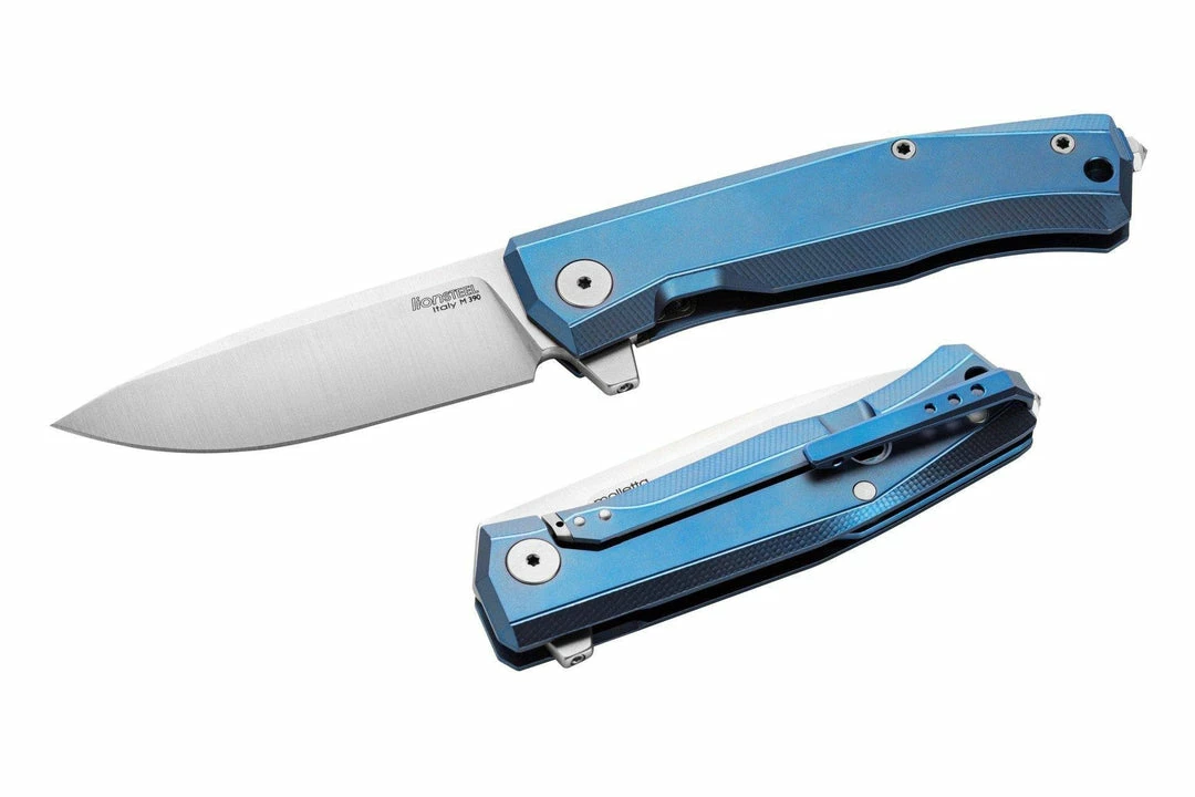 LionSteel MT01 BL Myto Flipper Knife 3.27" M390 , Blue Titanium Handles LionSteel Knives 3 LionSteel MT01 BL Myto Flipper Knife 3.27" M390 , Blue Titanium Handles LionSteel Knives