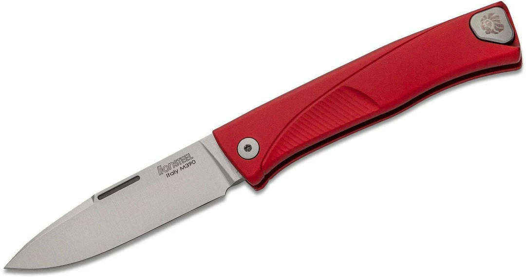 LionSteel Knives LionSteel Thrill Slipjoint Folding Knife 3.15" M390 Satin Blade, Red 3 LionSteel Knives LionSteel Thrill Slipjoint Folding Knife 3.15" M390 Satin Blade, Red