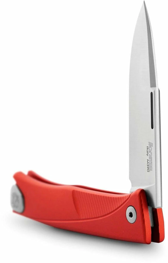 LionSteel Knives LionSteel Thrill Slipjoint Folding Knife 3.15" M390 Satin Blade, Red 7 LionSteel Knives LionSteel Thrill Slipjoint Folding Knife 3.15" M390 Satin Blade, Red