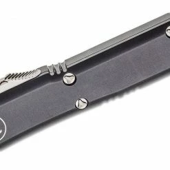 Microtech 121-10 Ultratech Auto S/E Knife 3.46" Stonewashed Plain Blade, Black Aluminum Handles All Knife Brands
