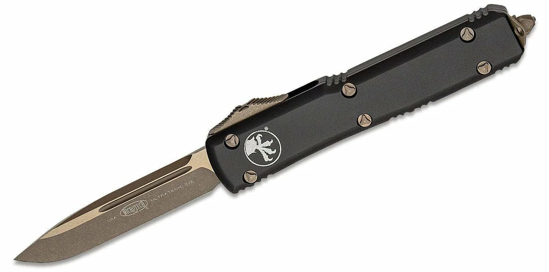 All Knife Brands Microtech 121-13AP Ultratech Auto OTF Knife 3.46" Bronze Apocalyptic, Black Handles 3 All Knife Brands Microtech 121-13AP Ultratech Auto OTF Knife 3.46" Bronze Apocalyptic, Black Handles