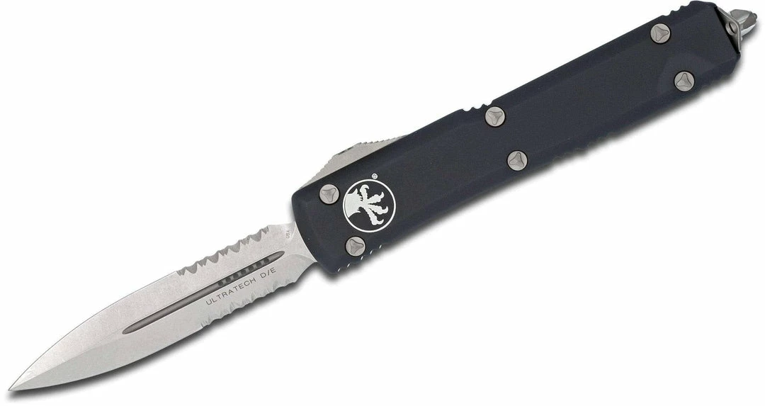 Microtech 122-11 Ultratech D/E - Black Handle - Stonewash Blade - Partially Serrated 3 Microtech 122-11 Ultratech D/E - Black Handle - Stonewash Blade - Partially Serrated