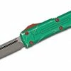 All Knife Brands Microtech 123-10BH Special Bounty Hunter Ultratech Auto OTF Knife 3.46" Tanto, Green Apocalyptic Aluminum Handle