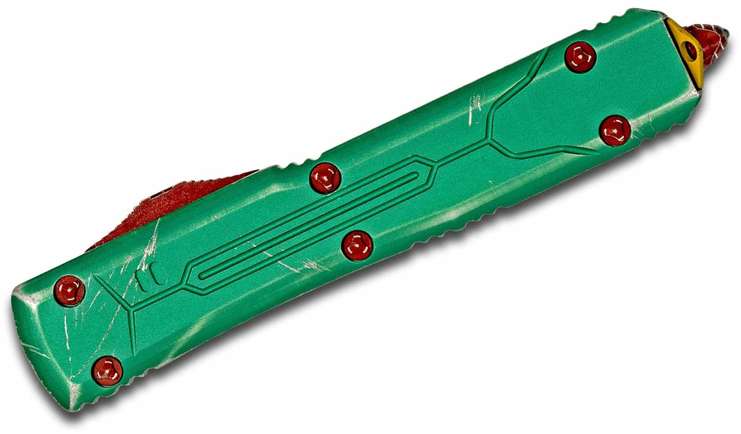 All Knife Brands Microtech 123-10BH Special Bounty Hunter Ultratech Auto OTF Knife 3.46" Tanto, Green Apocalyptic Aluminum Handle 5 All Knife Brands Microtech 123-10BH Special Bounty Hunter Ultratech Auto OTF Knife 3.46" Tanto, Green Apocalyptic Aluminum Handle