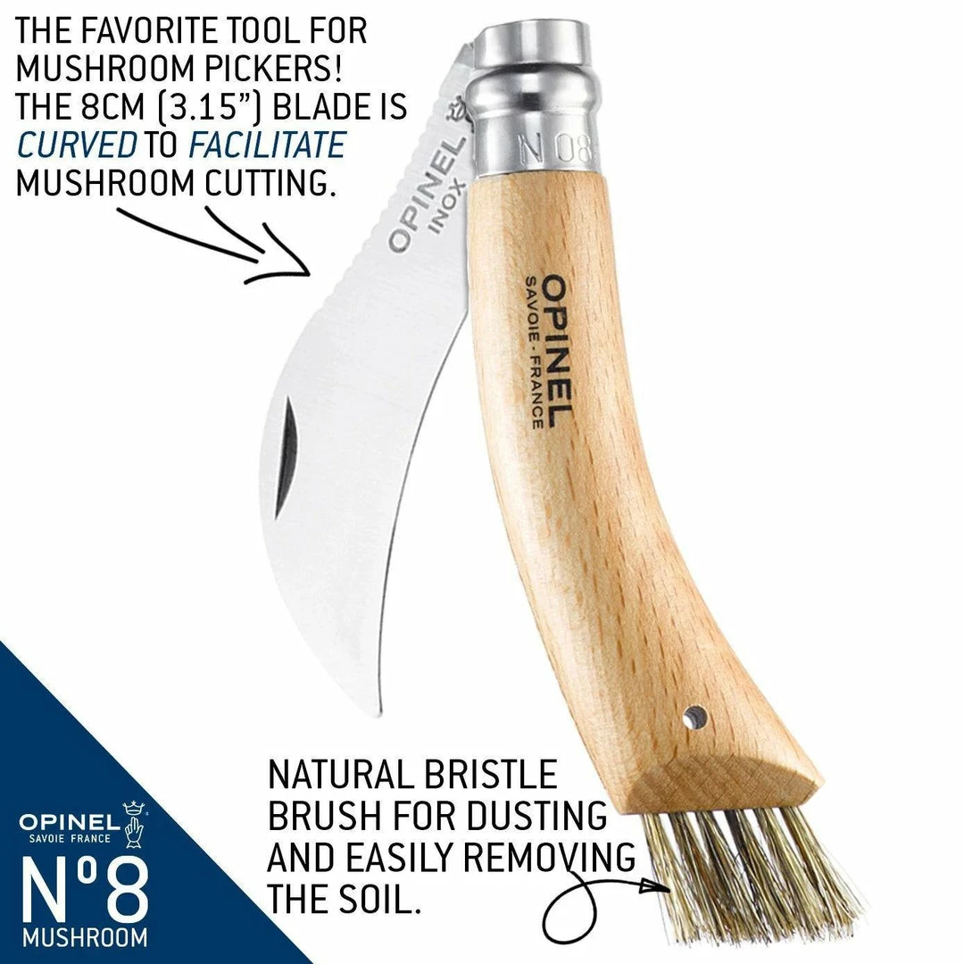 Opinel Stainless Steel No.8 Mushroom Knife 4 Opinel Stainless Steel No.8 Mushroom Knife