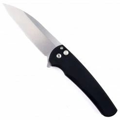 PROTECH KNIVES Pro-Tech Malibu Wharncliffe Plunge Lock Flipper Knife Black (3.3" Stonewash)
