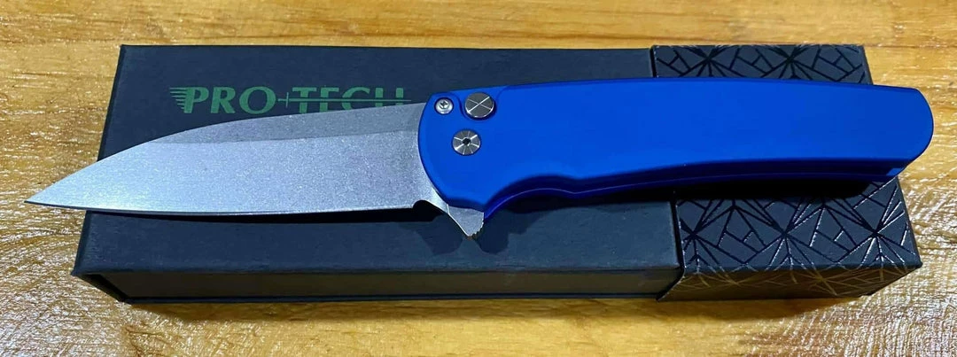 PROTECH KNIVES Pro-Tech Malibu Wharncliffe Plunge Lock Flipper Knife Blue (3.3" Stonewash) 3 PROTECH KNIVES Pro-Tech Malibu Wharncliffe Plunge Lock Flipper Knife Blue (3.3" Stonewash)