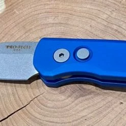 PROTECH KNIVES Pro-Tech Runt 5 Blue Handle Stonewash Wharncliffe 20-CV (R5101-Blue) All Knife Brands