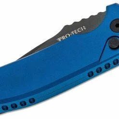Protech Knives Les George SBR Black DLC Blue Handle Knife LG403-BLUE