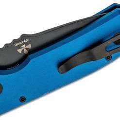 Protech Knives Les George SBR Black DLC Blue Handle Knife LG403-BLUE