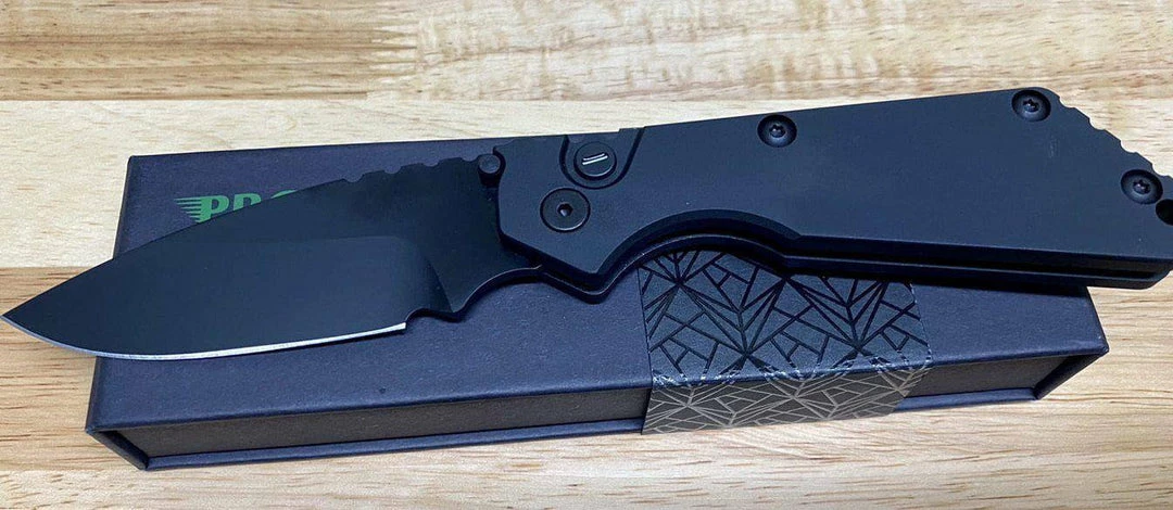 PROTECH KNIVES Protech Strider SnG Auto 2403-OP Operator Black W/Tritium Button All Knife Brands 4 PROTECH KNIVES Protech Strider SnG Auto 2403-OP Operator Black W/Tritium Button All Knife Brands