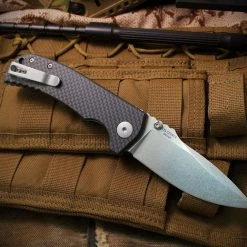 SPARTAN BLADES Spartan Field Grade Les George Astor SFBL8CF Folding Knife 3.625" CTS-XHP 13 SPARTAN BLADES Spartan Field Grade Les George Astor SFBL8CF Folding Knife 3.625