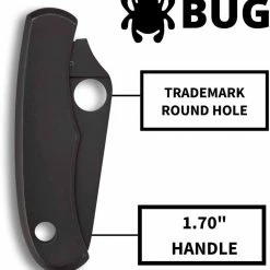 Spyderco Bug Non-Locking Knife Black Steel Blade C133BKP Spyderco Knives