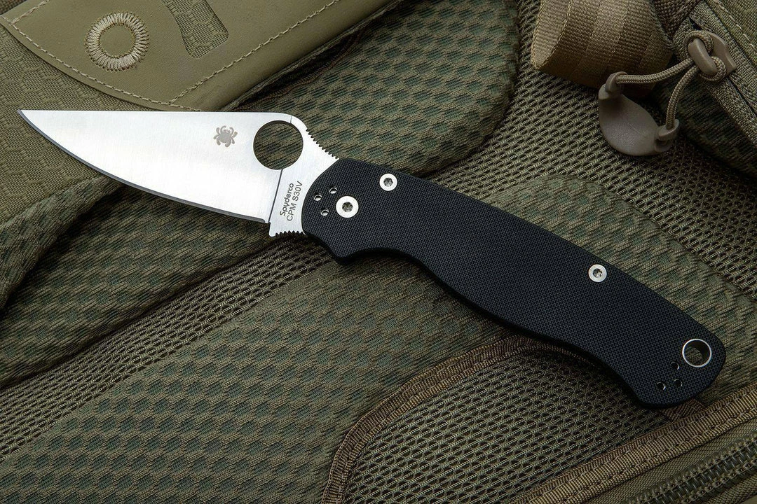 Spyderco Knives Spyderco Paramilitary 2 C81GP2 Knife 3.42" S45V Blade, Black G10 Handles 8 Spyderco Knives Spyderco Paramilitary 2 C81GP2 Knife 3.42" S45V Blade, Black G10 Handles