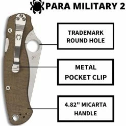 Spyderco Paramilitary 2 C81MPCW2 Folding Knife 3.47