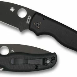 Spyderco Shaman Folding Knife 3.58" S30V Black Plain Blade, Matte G10