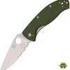 Spyderco Knives Spyderco Tenacious Knife 3-3/8" Combo Blade (Green)