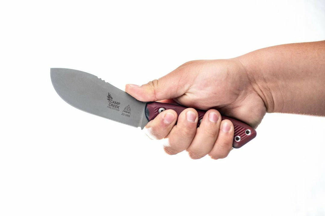 TOPS KNIVES All Knife Brands TOPS CPCKFE-01 Camp Creek Fire Edition Tumbled S35VN Red Black G10 Fixed Blade 10 TOPS KNIVES All Knife Brands TOPS CPCKFE-01 Camp Creek Fire Edition Tumbled S35VN Red Black G10 Fixed Blade